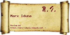 Marx Iduna névjegykártya